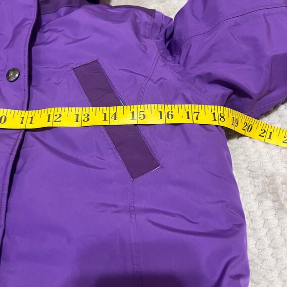 LANDS'END Kids Puffer Jacket‎ Lined Hooded Purple Girls Coat Size 10/12 - Picture 10 of 11